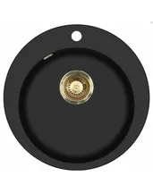 Lavabo Saturn køkkenvask rund sort komposit/messing afløb Ø505 x 290 mm