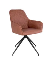 Spisebords drejestol i brun PU med sorte ben HN1220 - 1001165