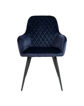 Spisebordsstol i blå velour med sorte ben HN1205 - 1001158