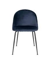 Spisebordsstol i blå velour med sorte ben HN1205 - 1001256