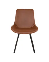 Spisebordsstol i brun PU med sorte ben HN1226 - 1001314