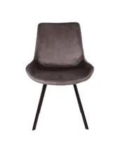 Spisebordsstol i grå velour med sorte ben HN1218 - 1001312