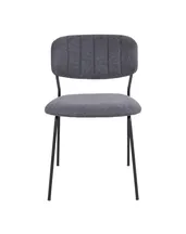 Spisebordsstol i mørkegråt stof med sorte metal ben HN1103 - 1001210